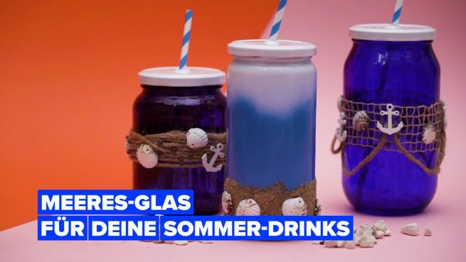 go to Ein Einmachglas mit Meeresmotiven für deine Sommer-Drinks